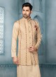 Wedding Wear Cream Color Nehru Jacket Suit